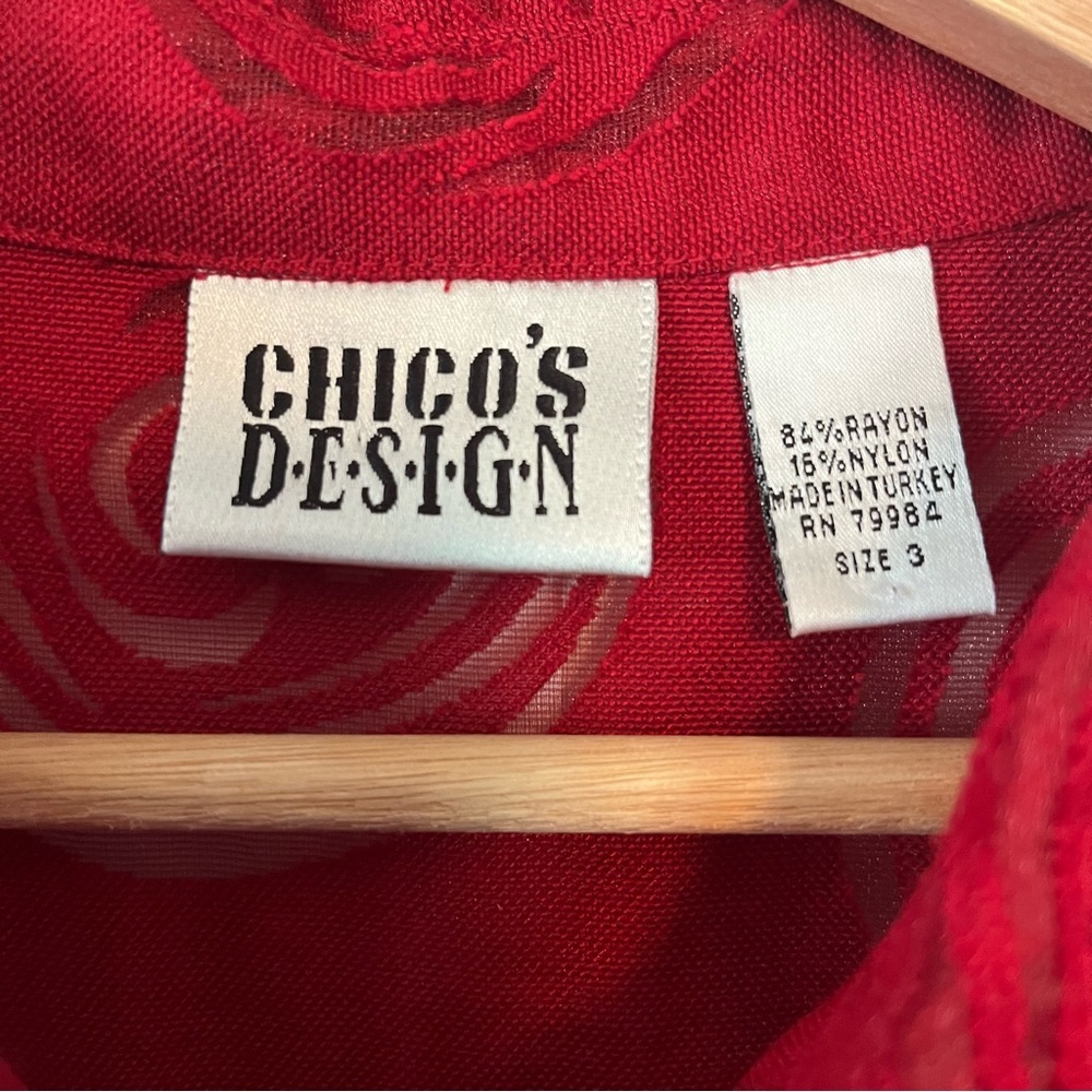 Chico Women’s Blouse with Sheer Swirl Pattern - Picture 6 of 11